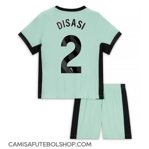 Camisa de time de futebol Chelsea Axel Disasi #2 Replicas 3º Equipamento Infantil 2023-24 Manga Curta (+ Calças curtas)